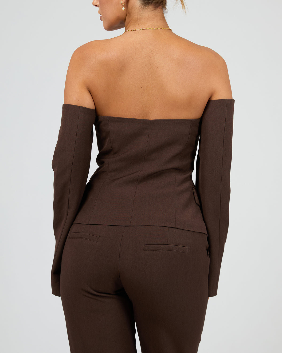 Margot Button Up Top Brown