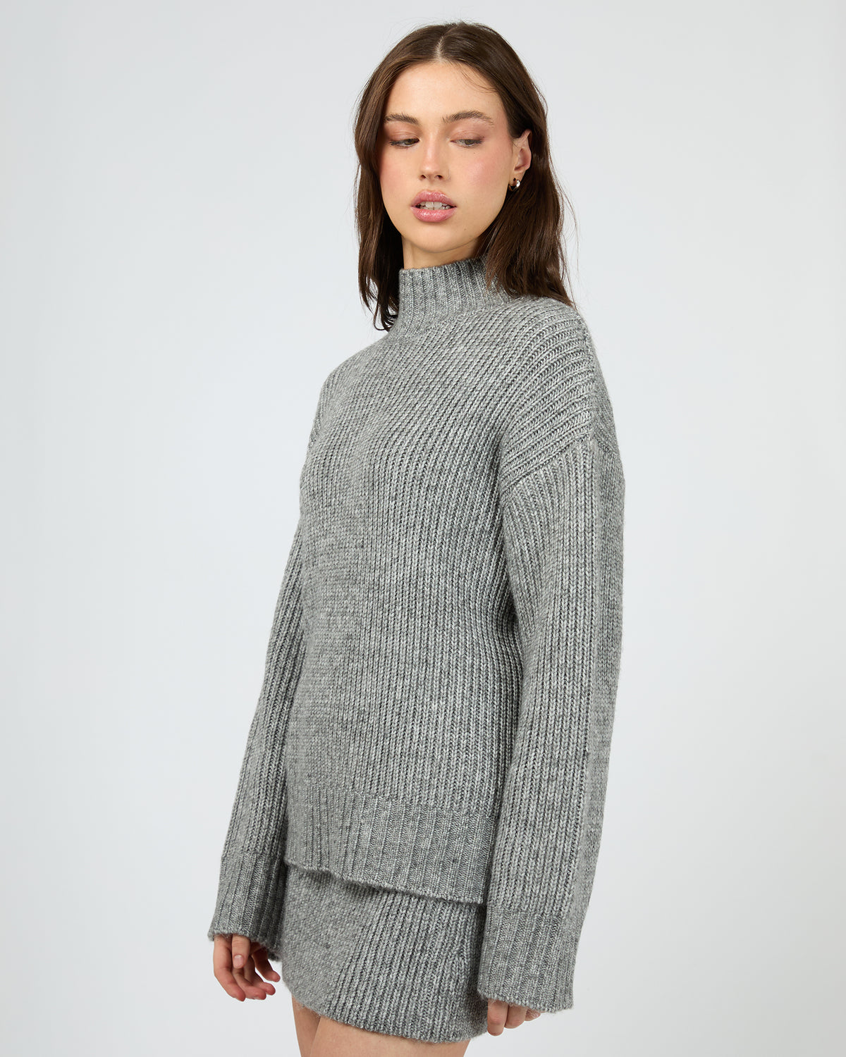 Stevie Knit Sweater Grey Marle