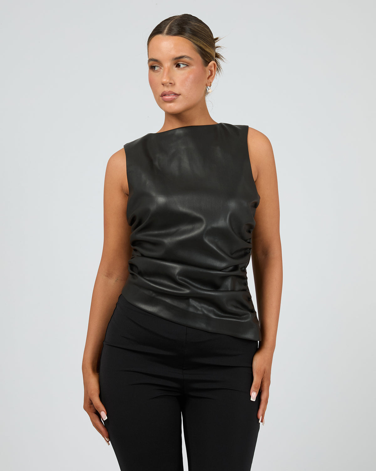 Liv Rouched Top Black