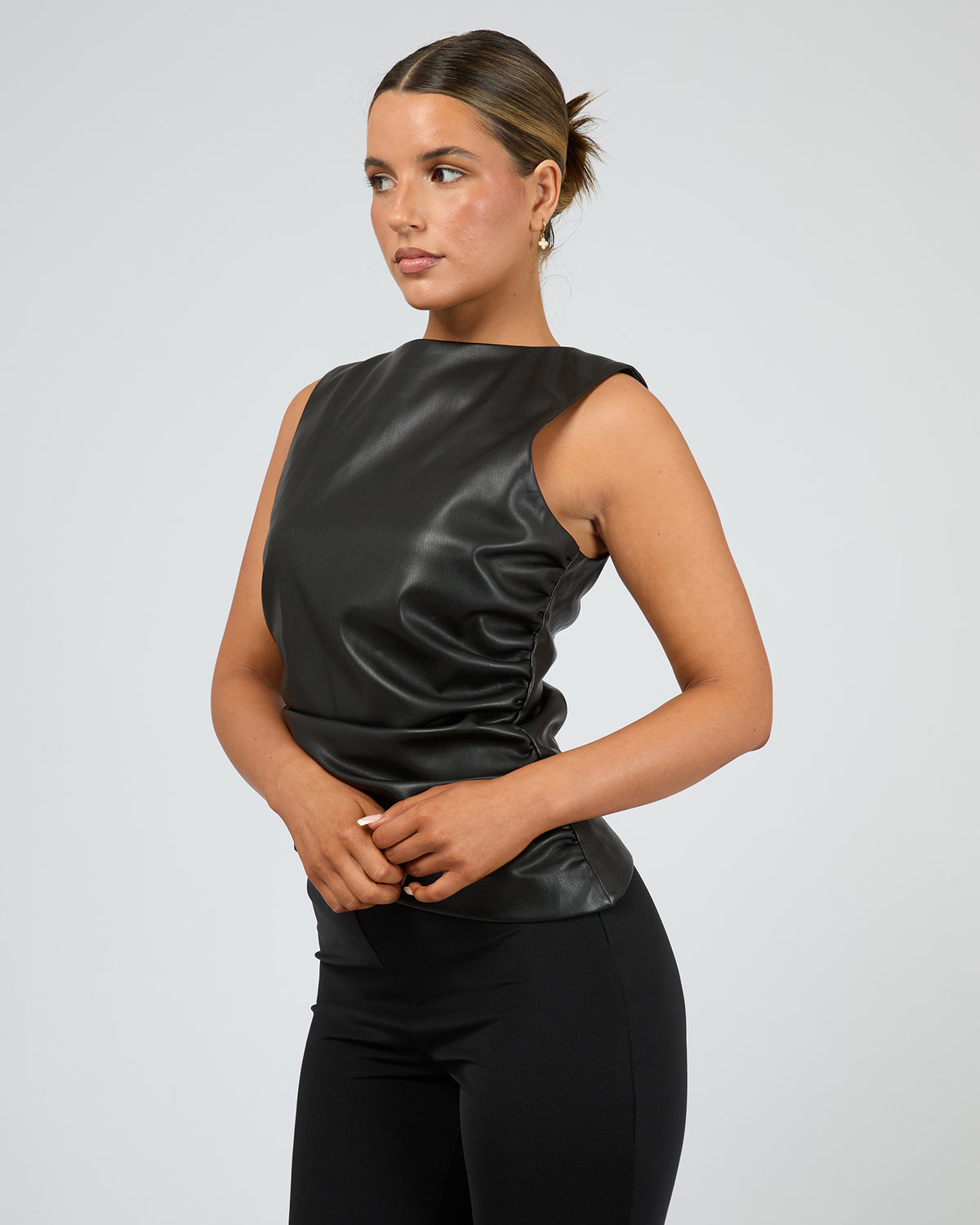 Liv Rouched Top Black