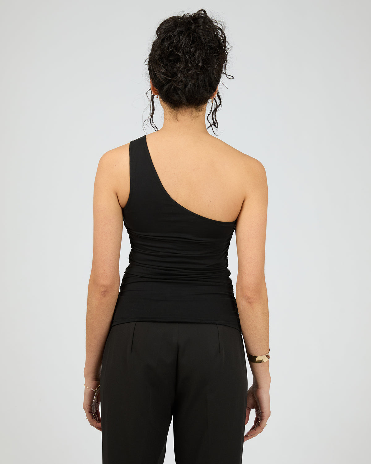 Julia One Shoulder Top Black