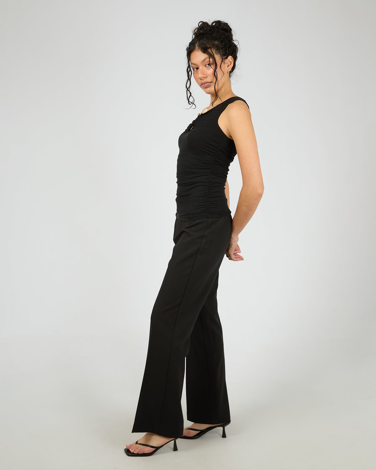 Julia One Shoulder Top Black