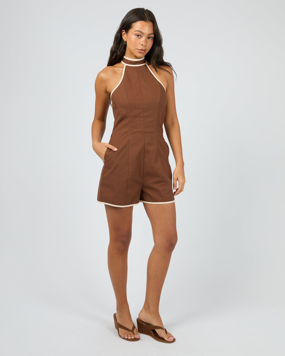 Tyler Playsuit Brown
