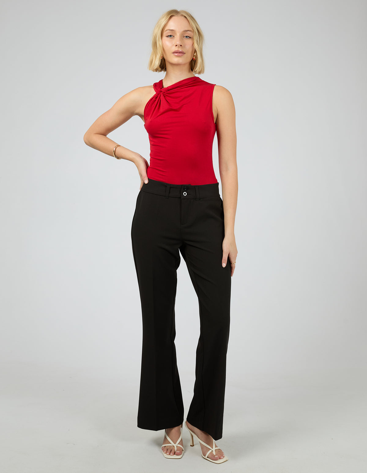 Luxe Knot Bodysuit Red