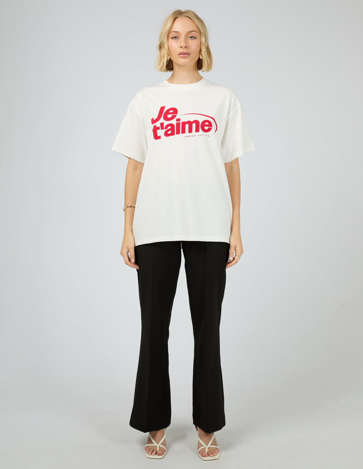 Je T Aime Tee Vintage White
