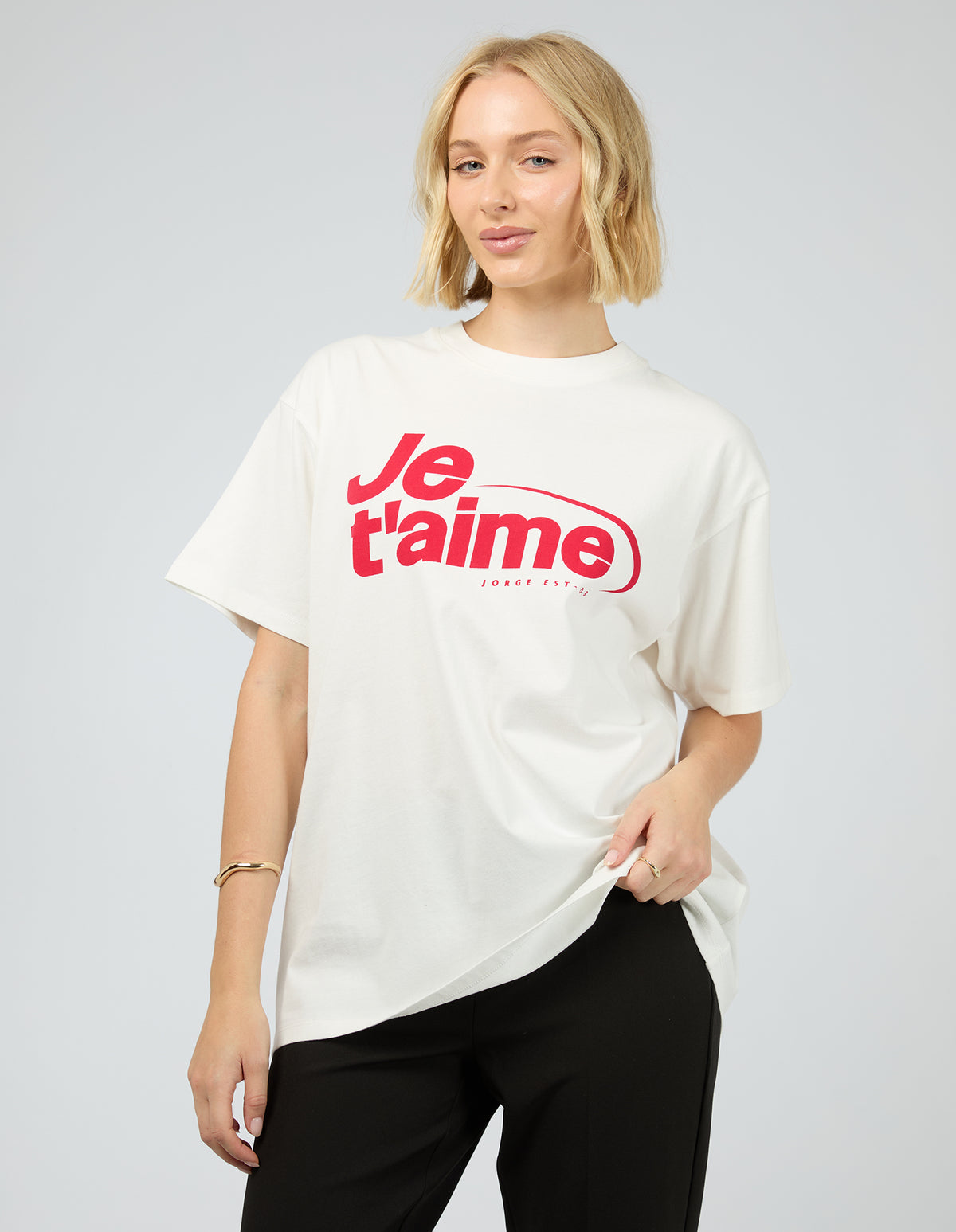 Je T Aime Tee Vintage White