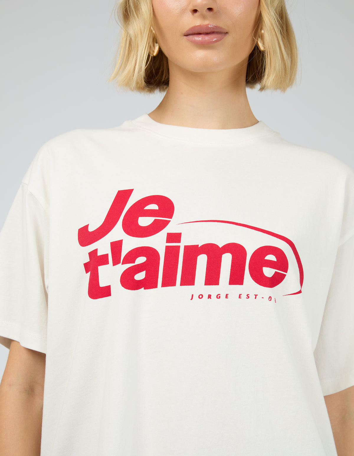 Je T Aime Tee Vintage White