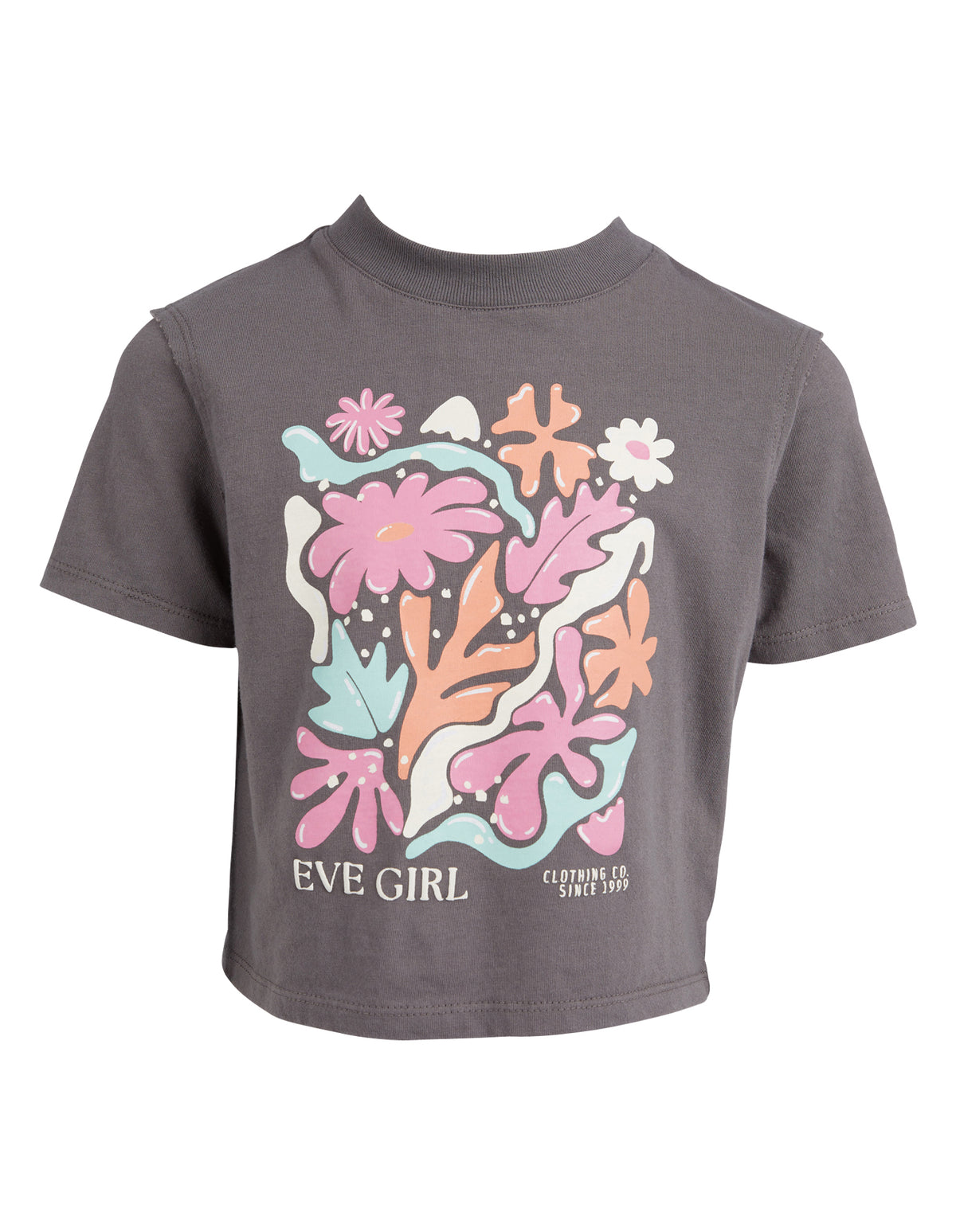 Kids Coral Garden Tee Charcoal