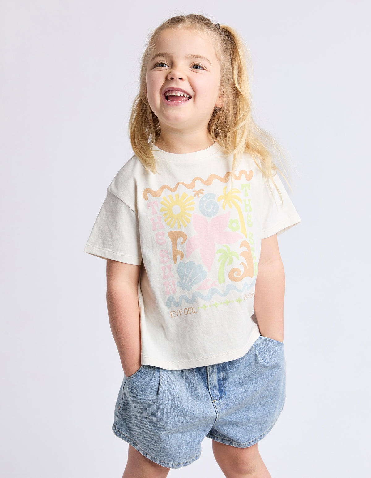 Kids Tropical Tee Vintage White