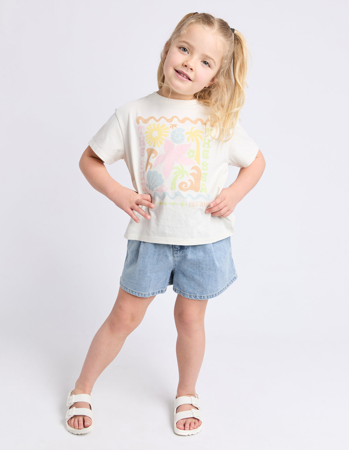 Kids Tropical Tee Vintage White