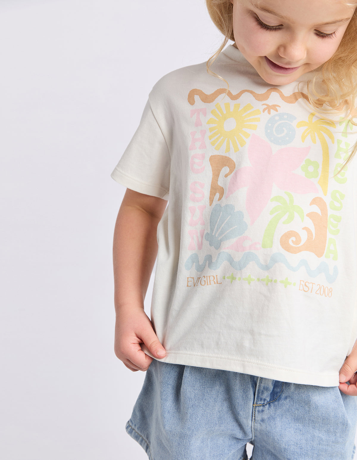 Kids Tropical Tee Vintage White