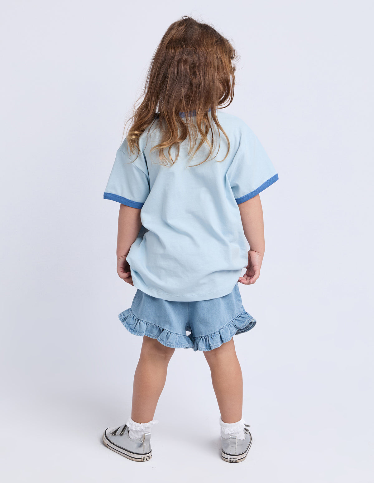 Kids Rodeo Ringer Tee Light Blue