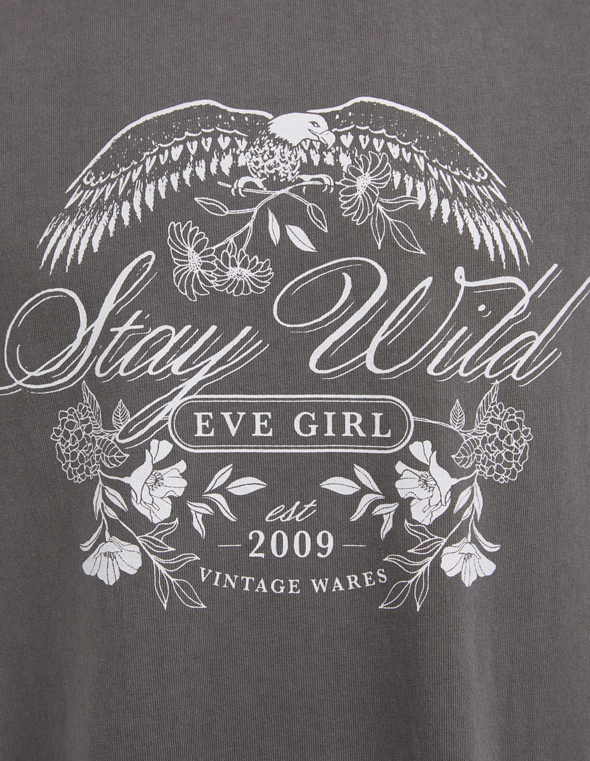 Teen Stay Wild Tee Dress Charcoal