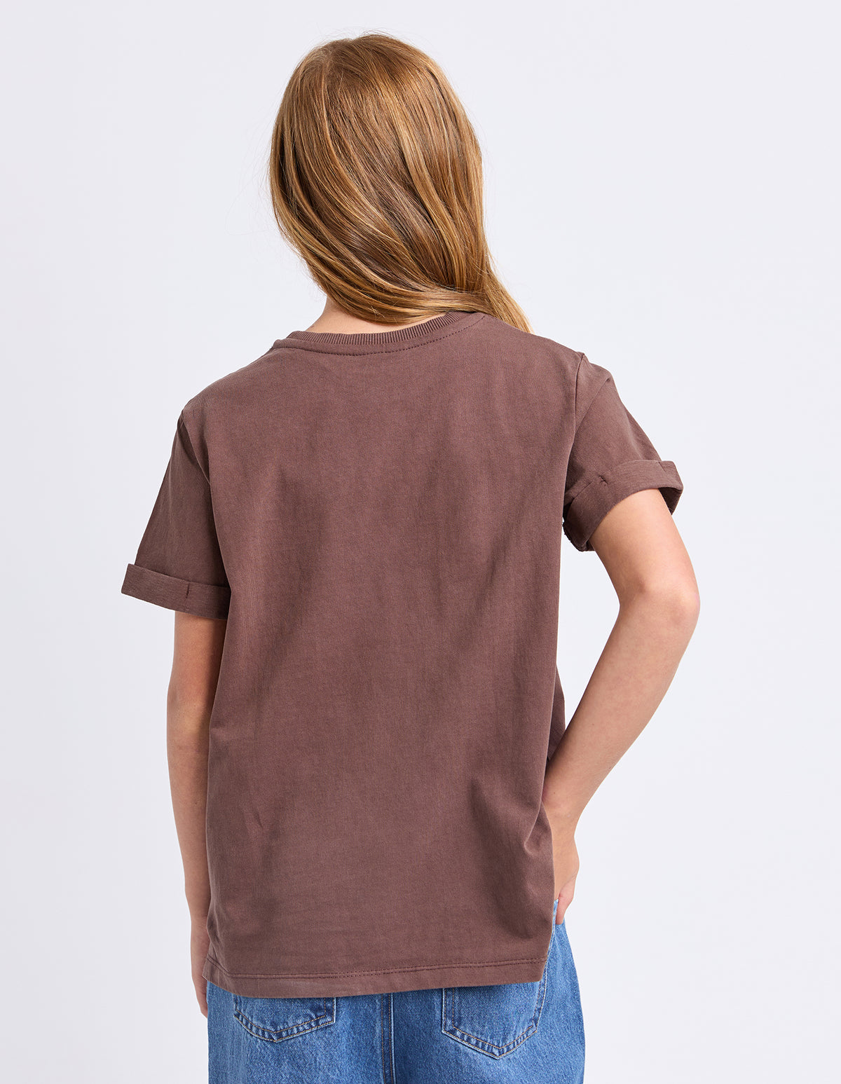 Teen Eve Girl Washed Tee Brown
