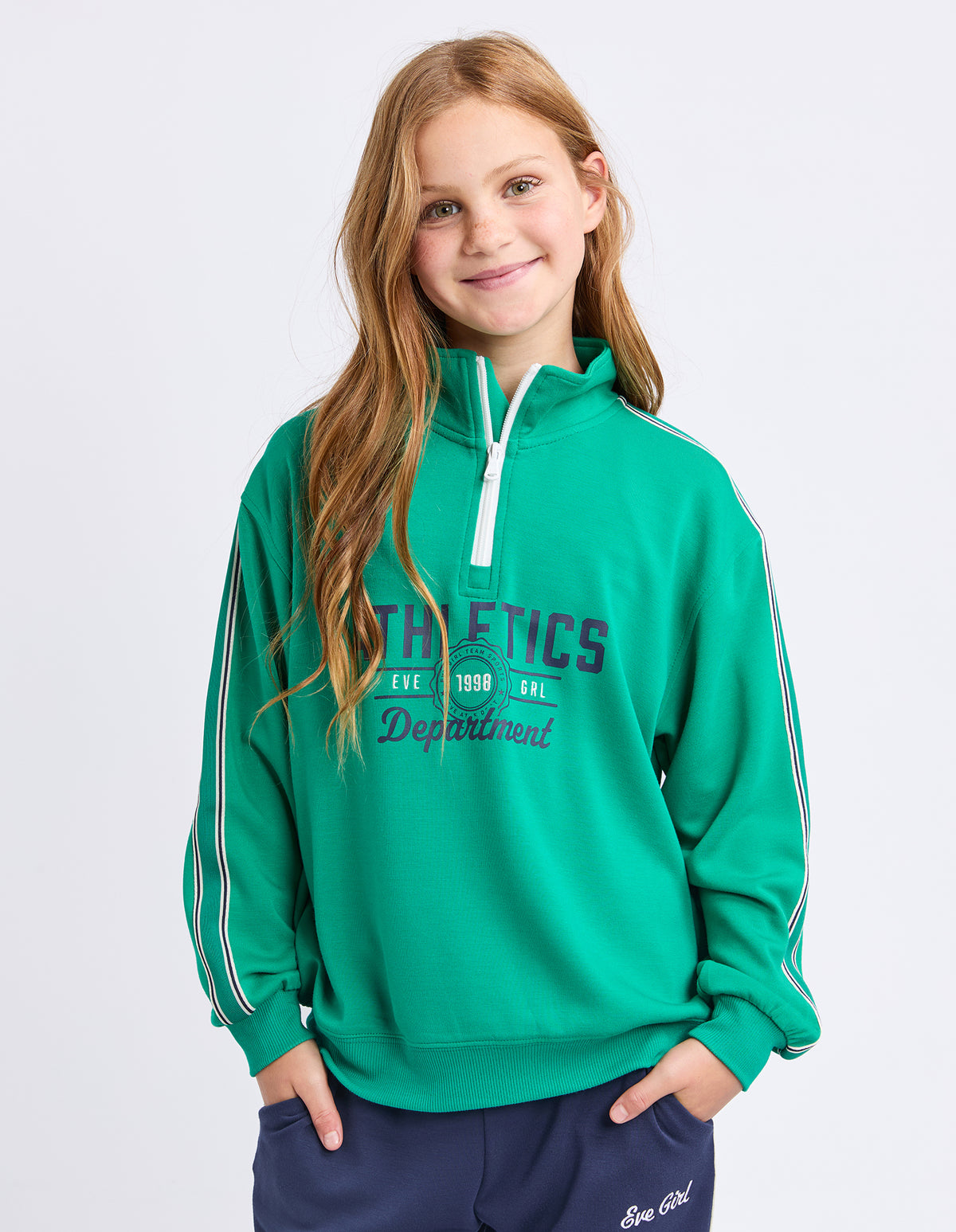 Teen Ultimate 1/4 Zip Crew Green