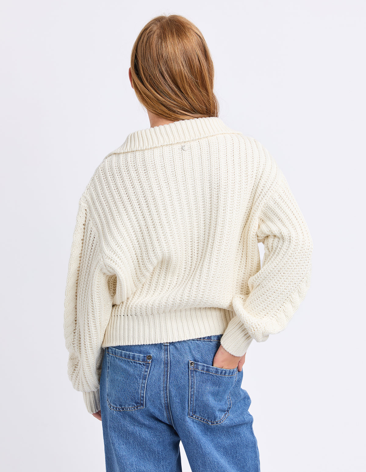 Teen Dahlia 1/4 Zip Knit Vintage White