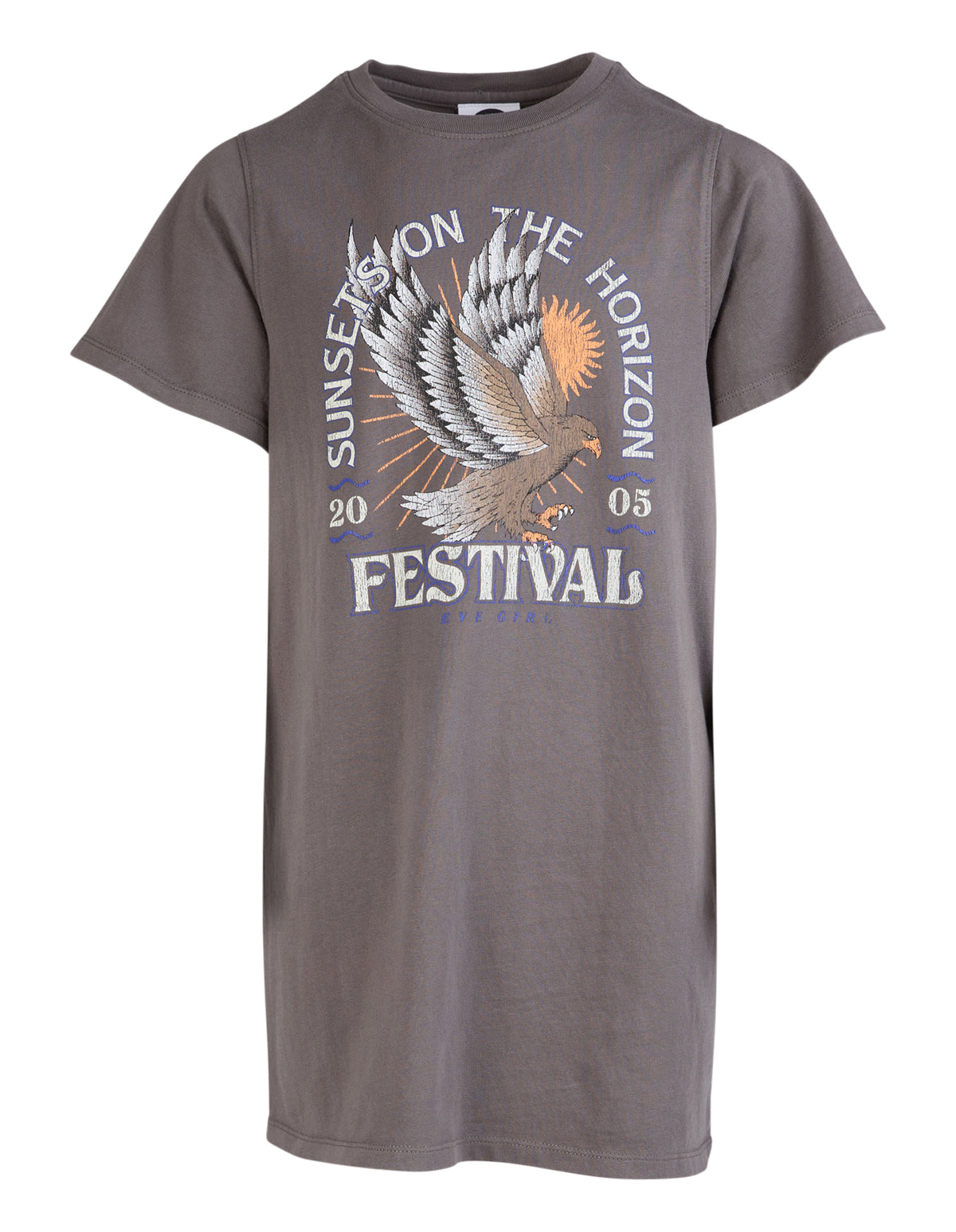 Teen Horizon Tee Dress Charcoal