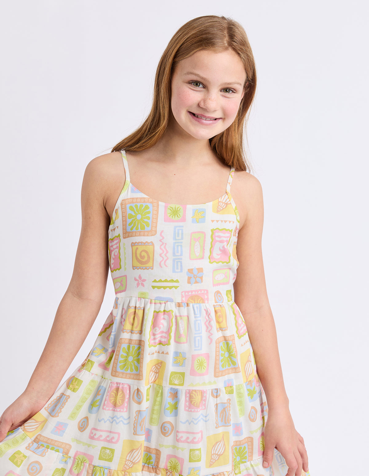 Teen Matisse Tiered Mini Dress Print