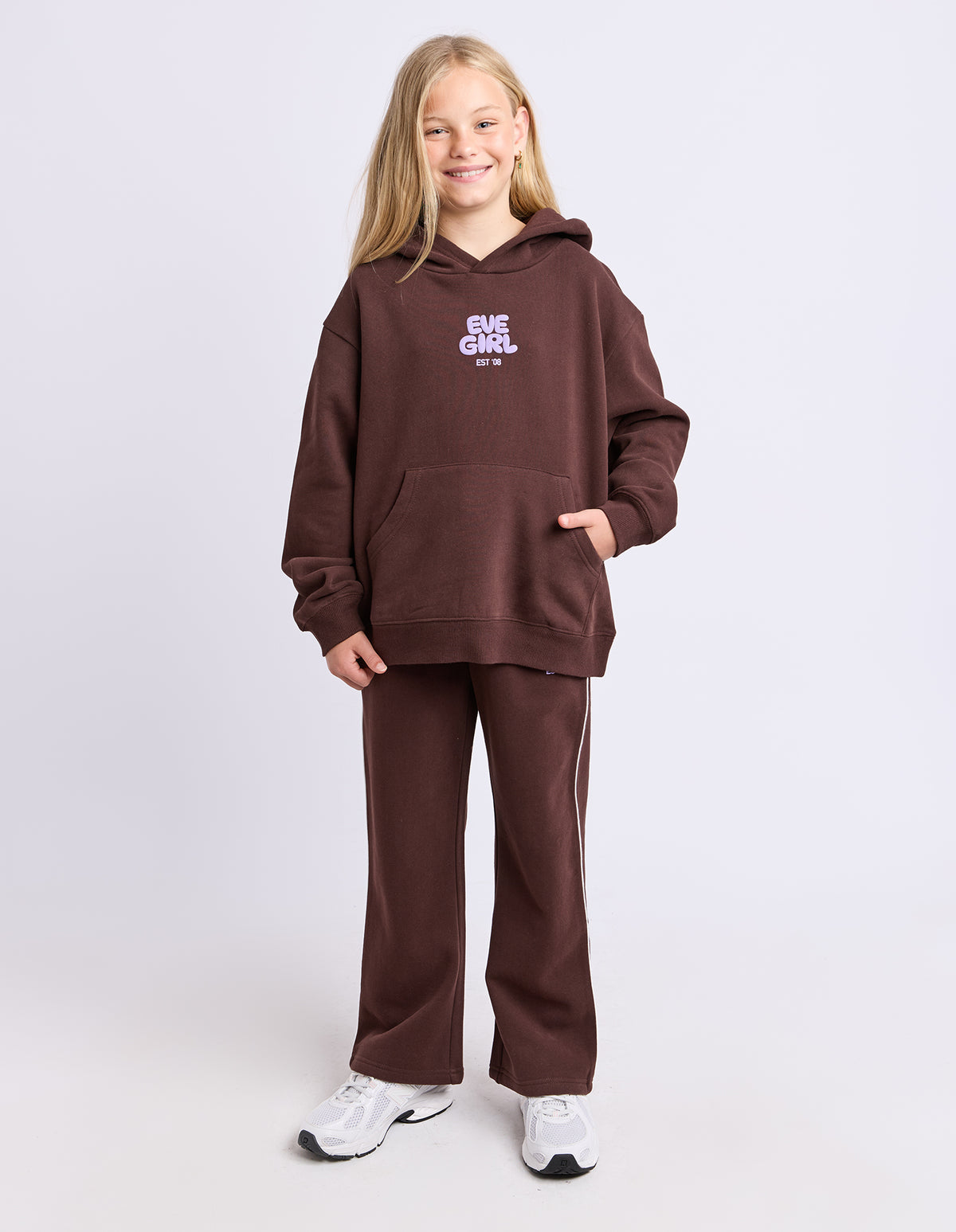 Teen Sports Club Hoodie Chocolate