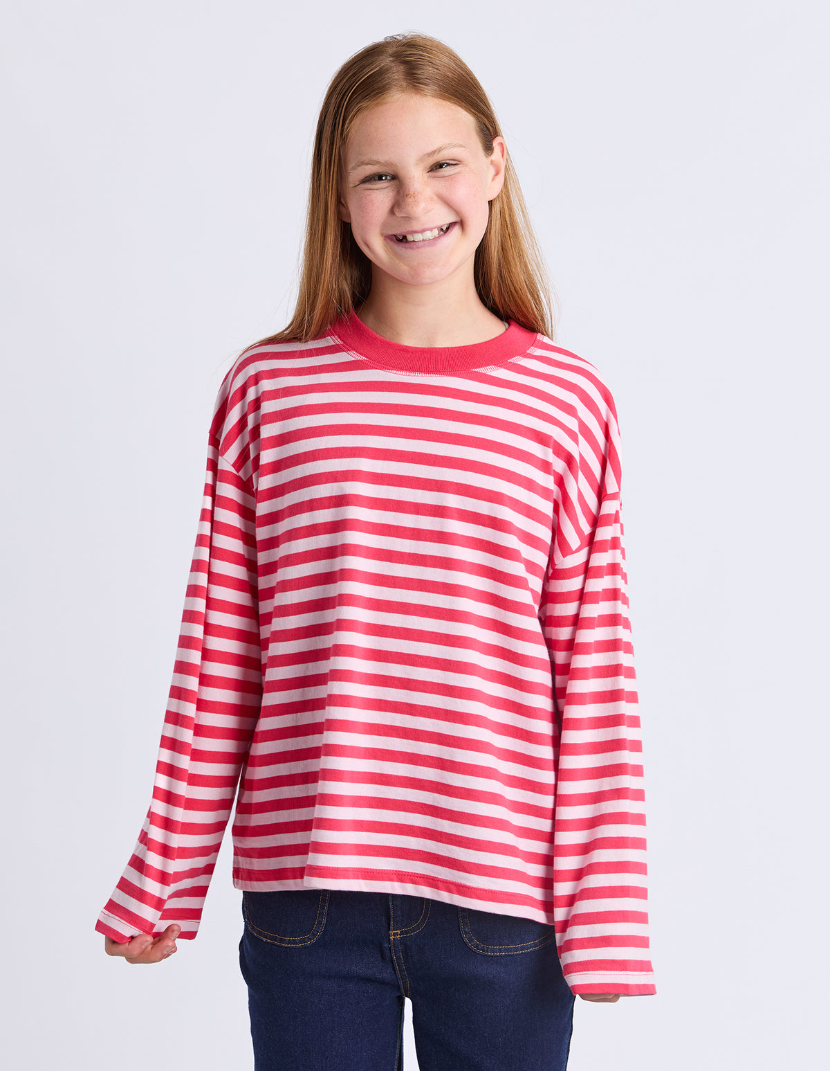 Teen Brooklyn Stripe Long Sleeve Berry