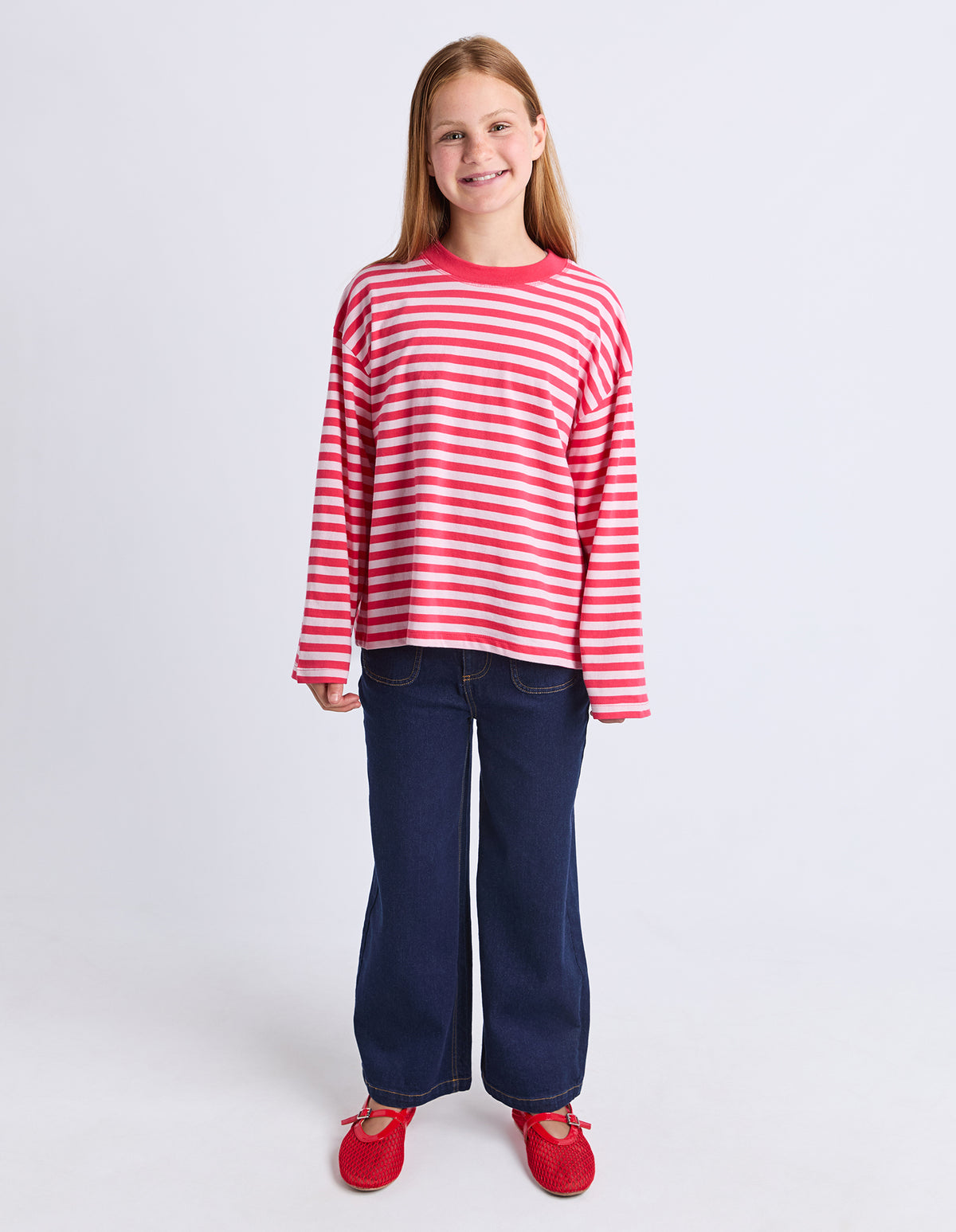 Teen Brooklyn Stripe Long Sleeve Berry