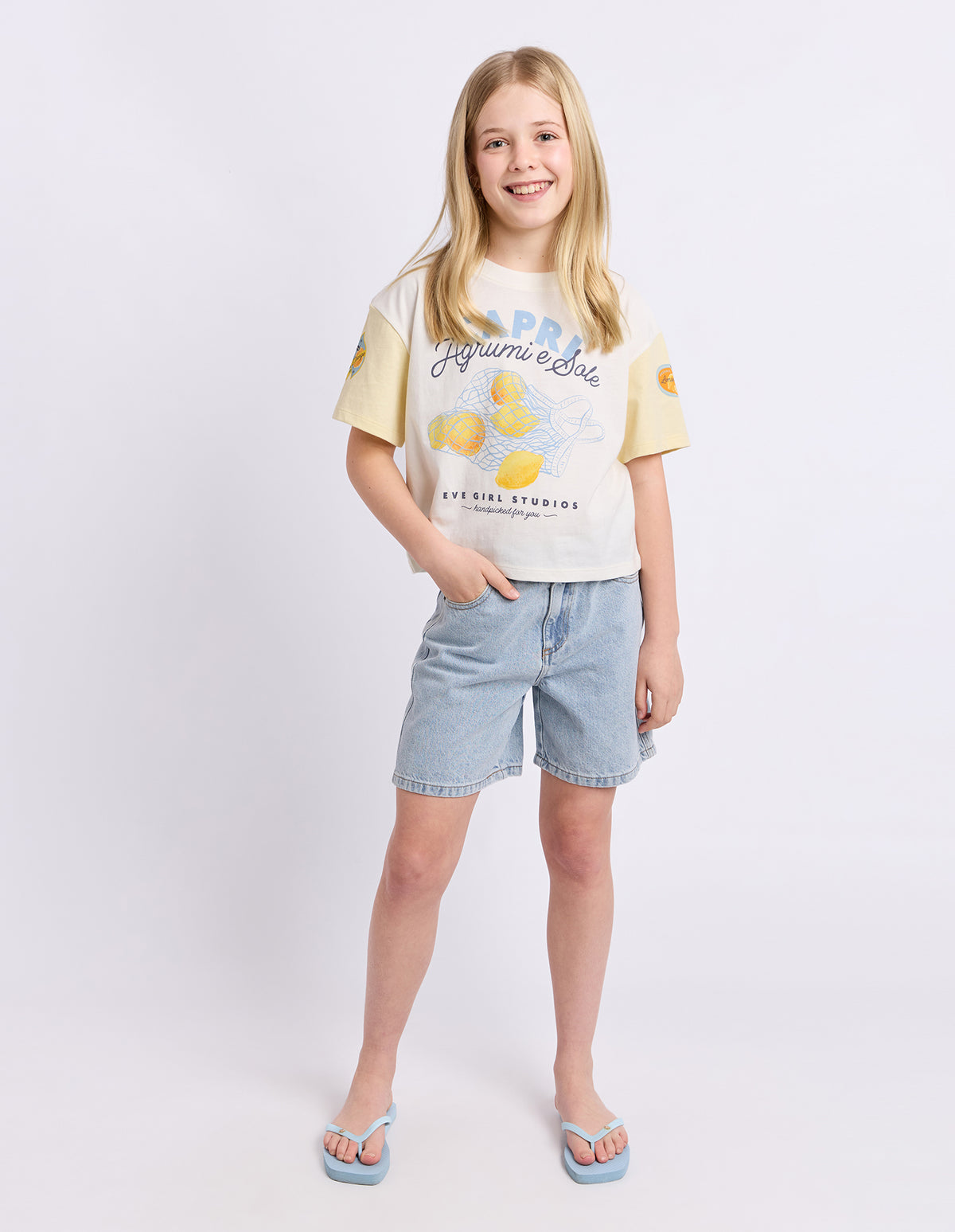 Teen Capri Tee Vintage White