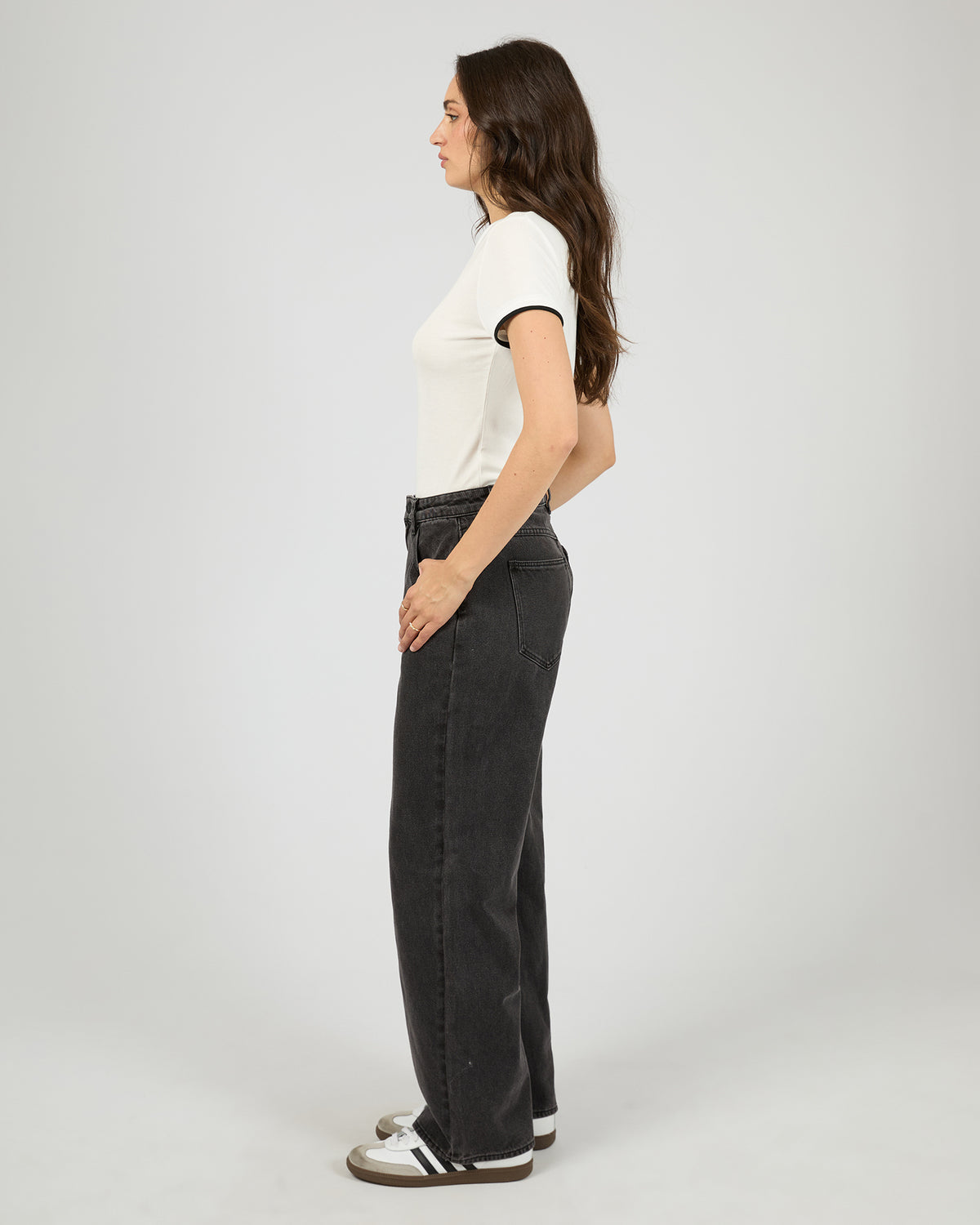 95 Baggy Petite Heide Washed Black
