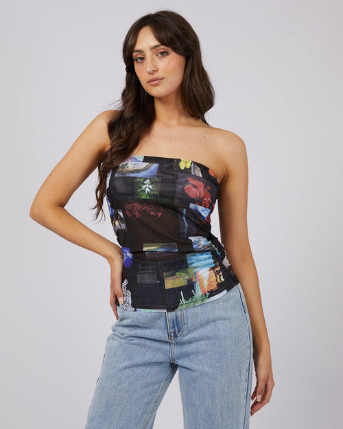 Afends-Under Pressure Sheer Strapless Top Black-Edge Clothing