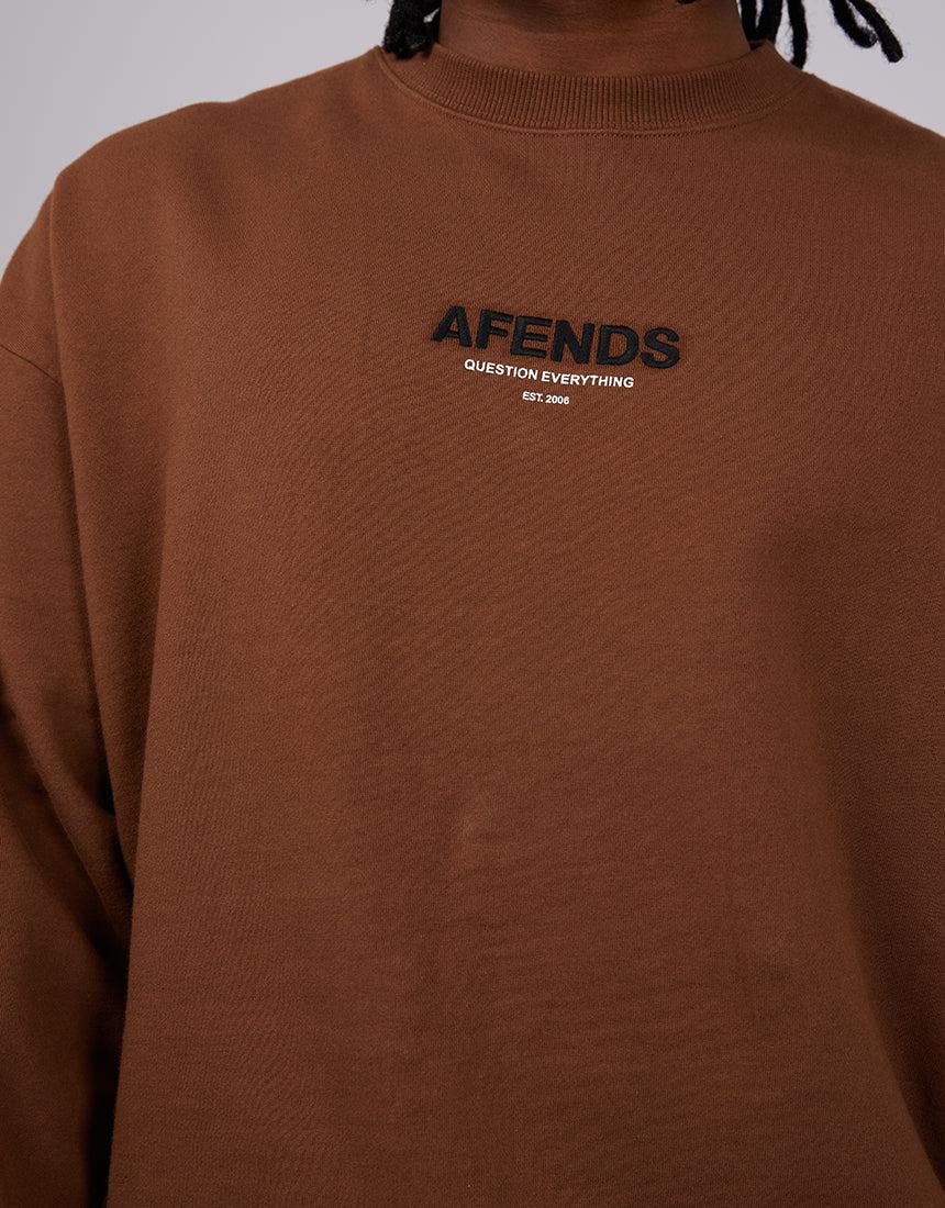 Afends-Vinyl Recycled Crewneck Toffee-Edge Clothing