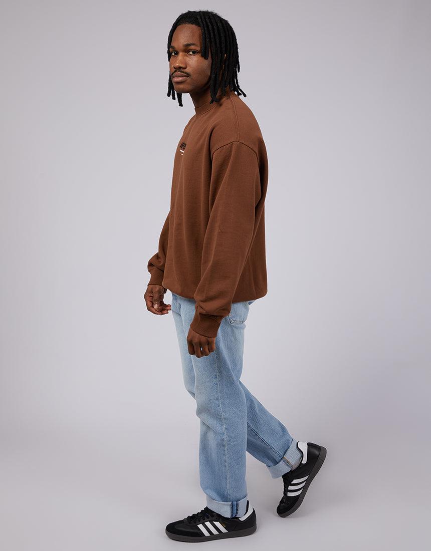 Afends-Vinyl Recycled Crewneck Toffee-Edge Clothing