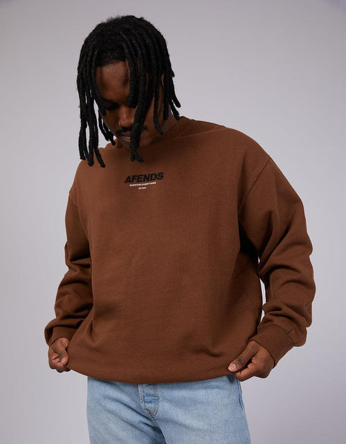 Afends-Vinyl Recycled Crewneck Toffee-Edge Clothing