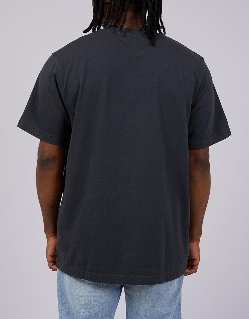Afends-Vinyl Recycled Retro Fit Tee Charcoal-Edge Clothing