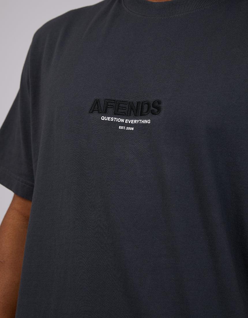 Afends-Vinyl Recycled Retro Fit Tee Charcoal-Edge Clothing