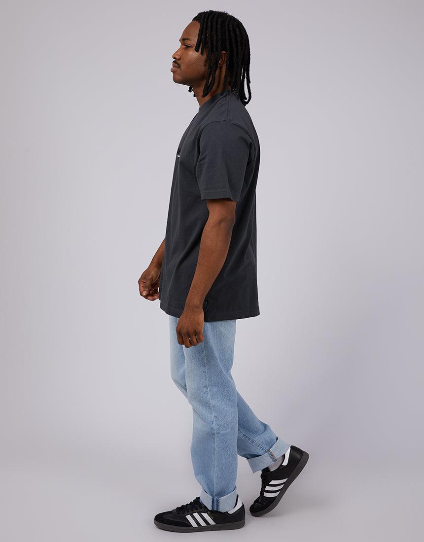 Afends-Vinyl Recycled Retro Fit Tee Charcoal-Edge Clothing