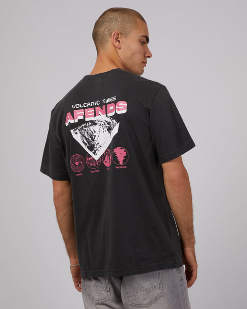 Afends-Volcanic Times Retro Fit Tee Stone Black-Edge Clothing