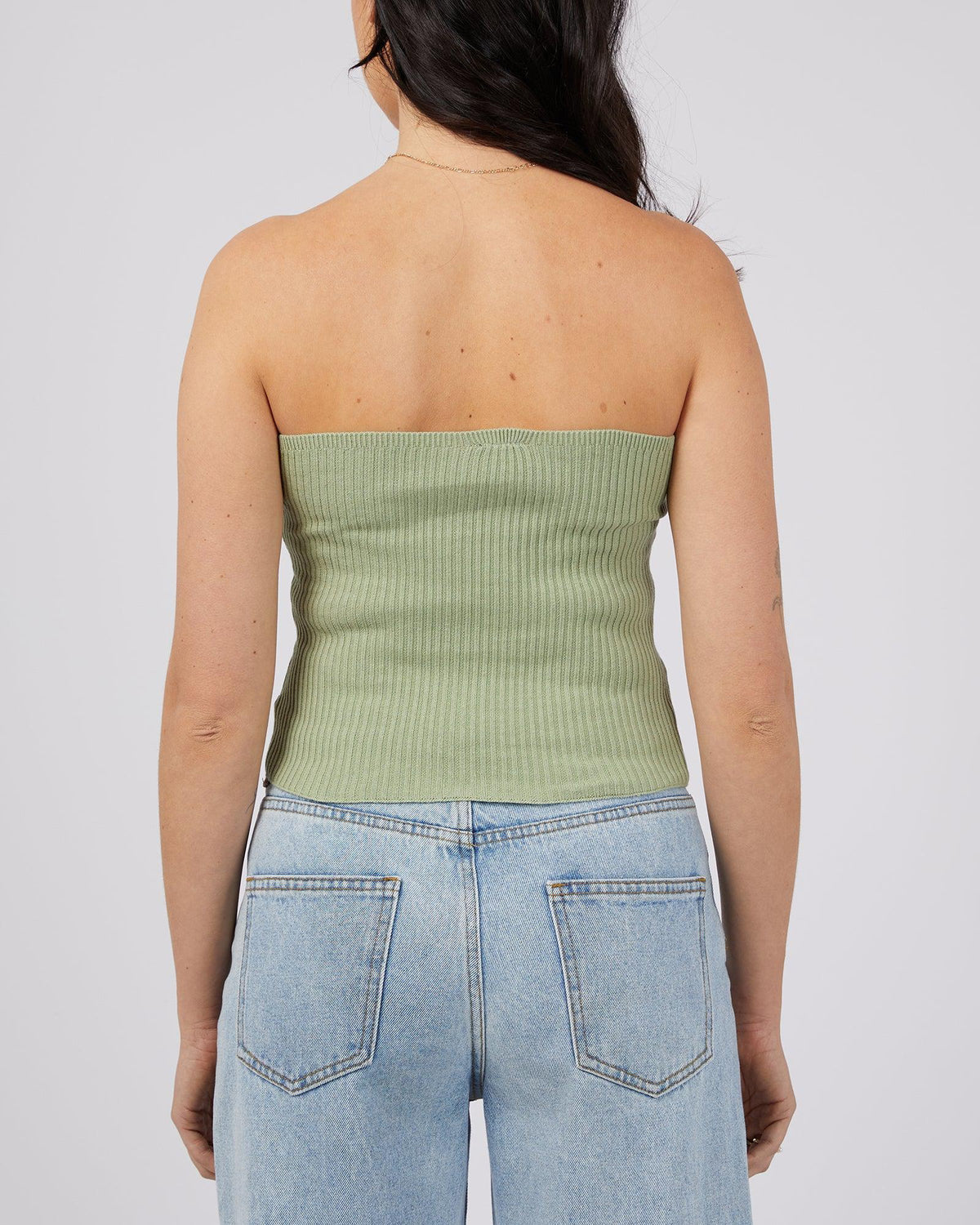 Afends-Weekend Knit Tube Top Eucalyptus-Edge Clothing