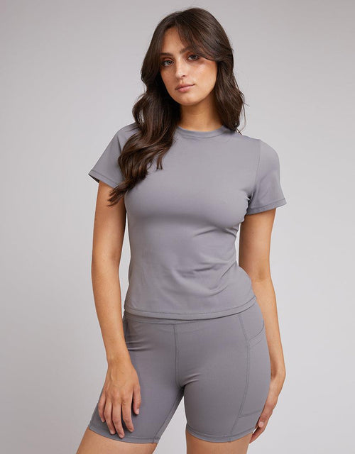 All About Eve-Active Baby Tee Charcoal-Edge Clothing