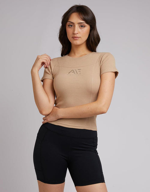All About Eve-Active Tonal Baby Tee Oat-Edge Clothing