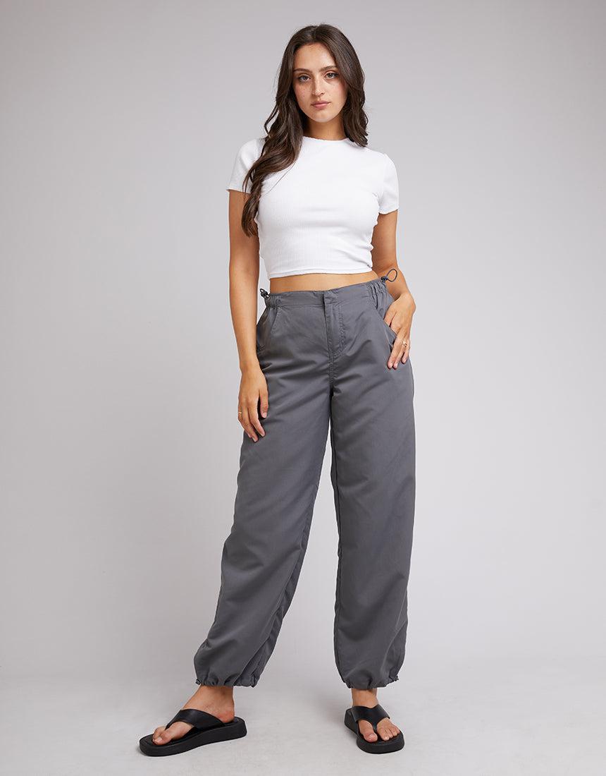 All About Eve-Alexis Parachute Pant Grey-Edge Clothing