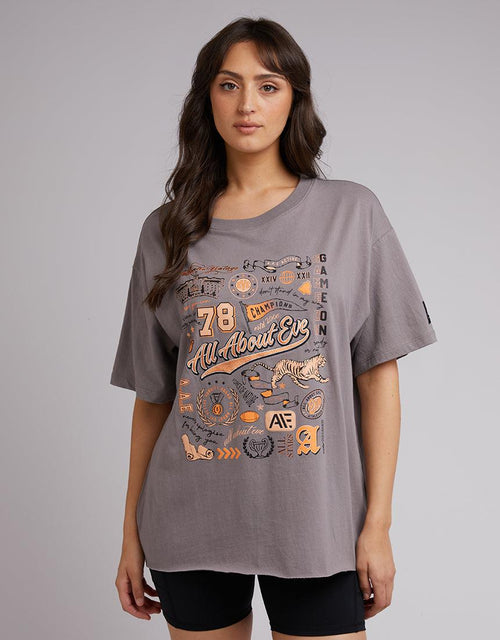 All About Eve-All Stars Tee Charcoal-Edge Clothing