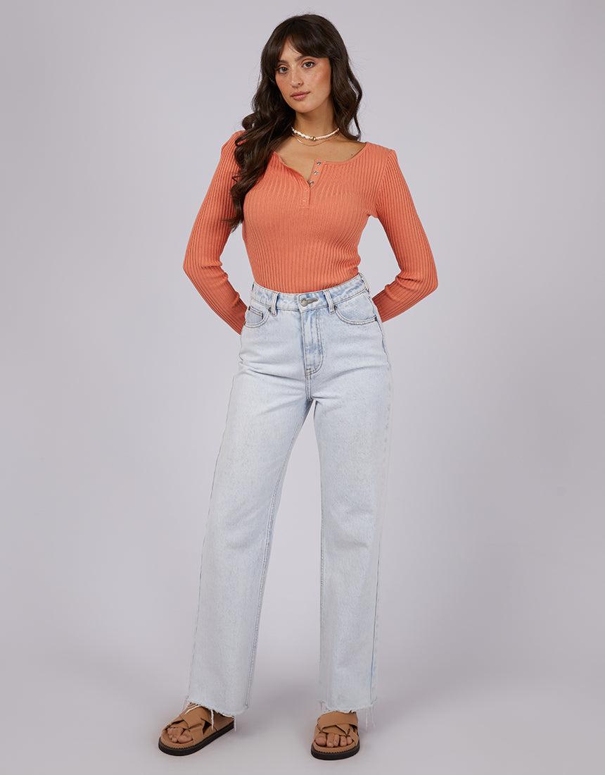 All About Eve-Allana Rib Top Peach-Edge Clothing