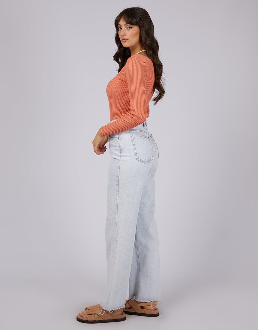 All About Eve-Allana Rib Top Peach-Edge Clothing