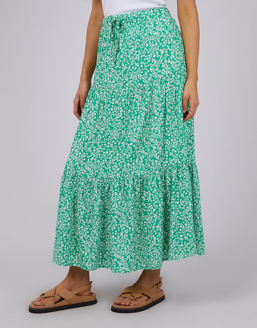 All About Eve-Amalfi Maxi Skirt Green-Edge Clothing