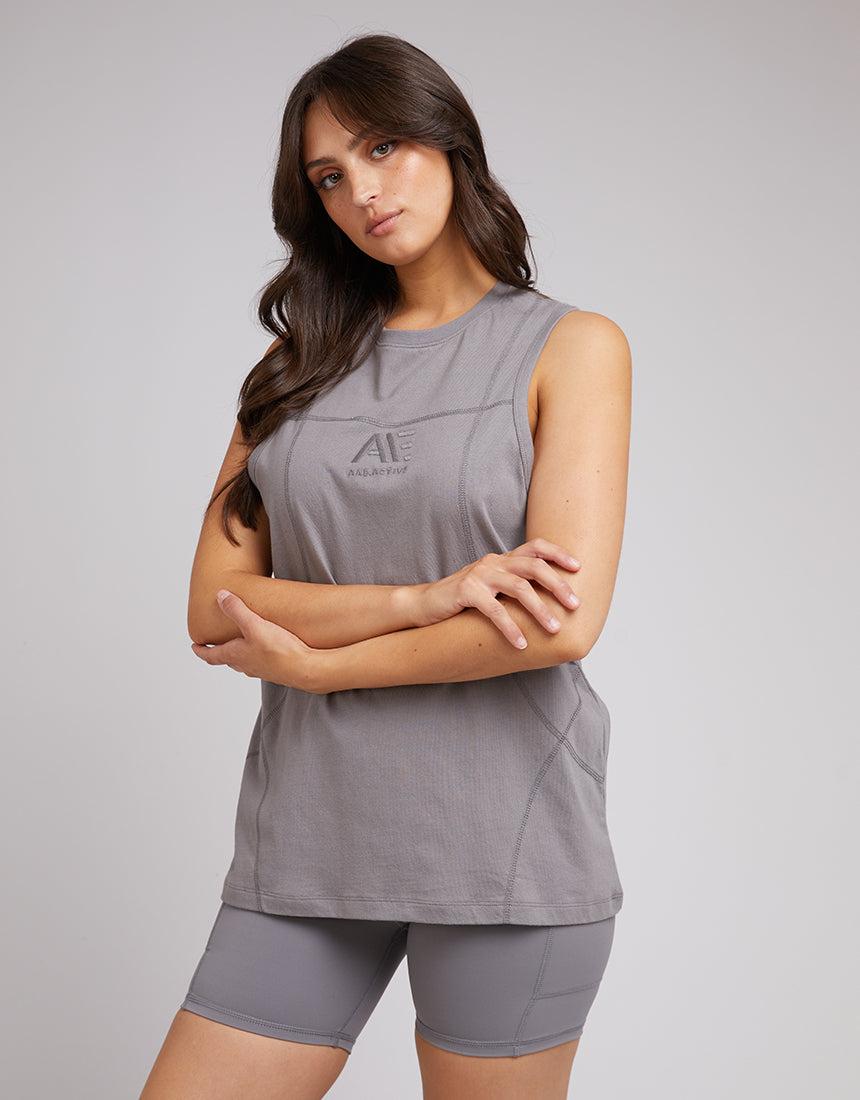 All About Eve-Anderson Tank Charcoal-Edge Clothing