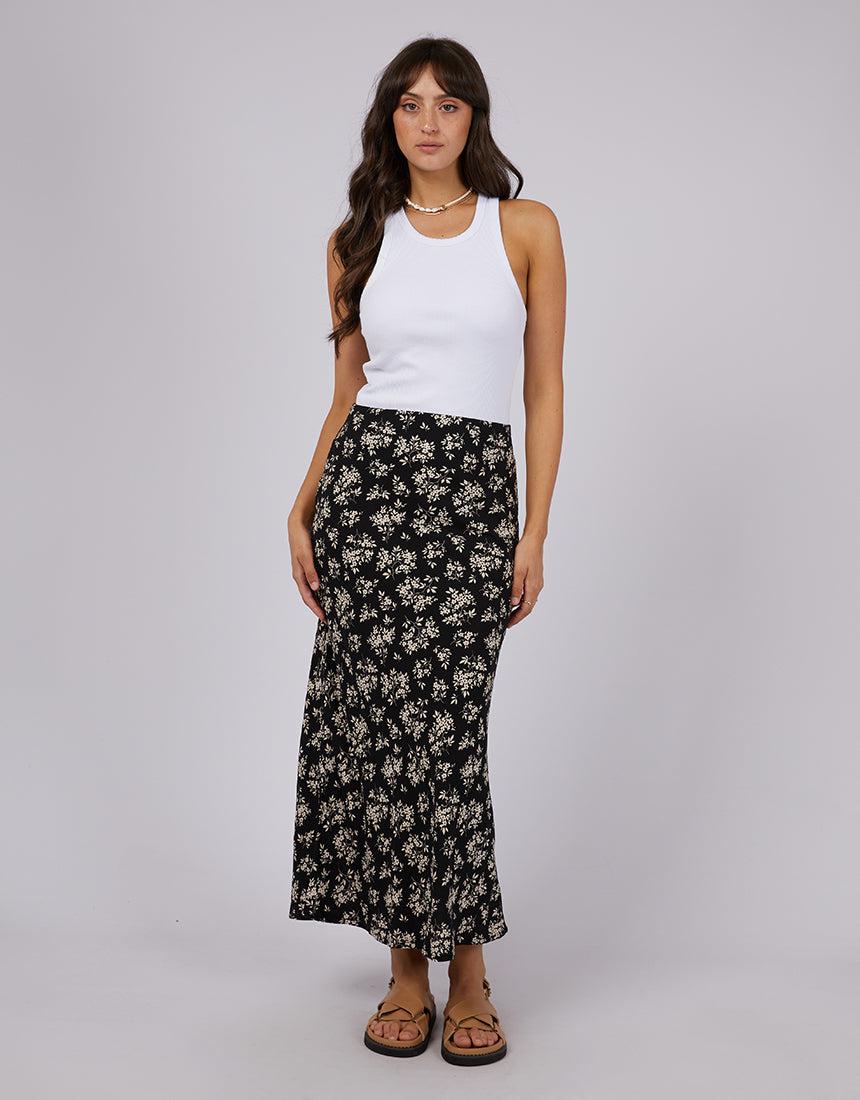 All About Eve-Andi Maxi Slip Skirt Black-Edge Clothing