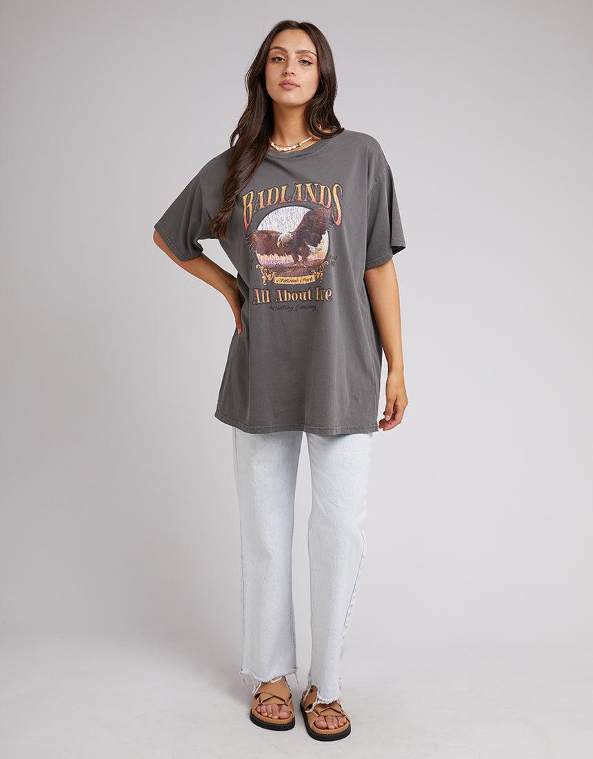 All About Eve-Badlands Tee Charcoal-Edge Clothing