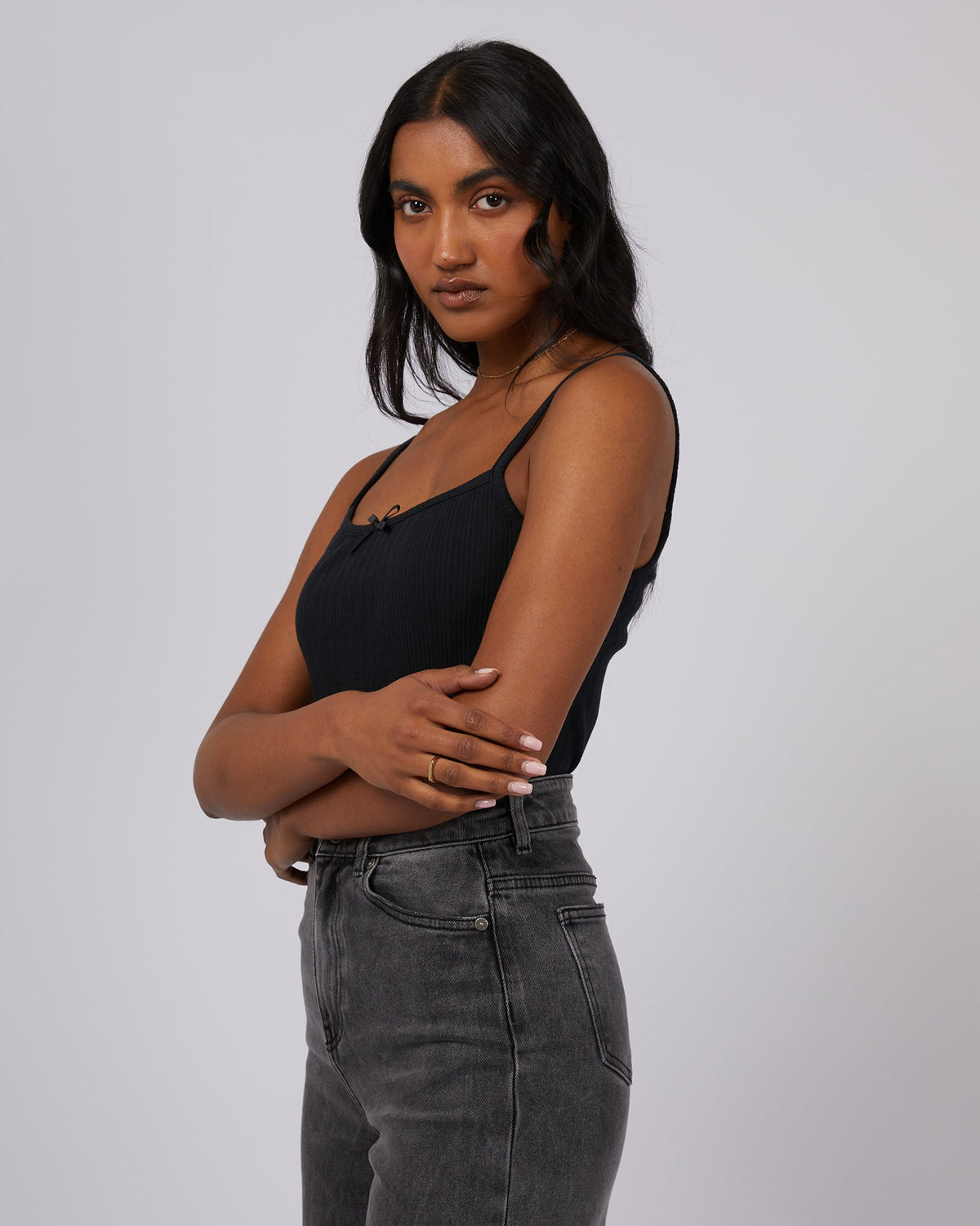 All About Eve-Caprice Tank Black-Edge Clothing