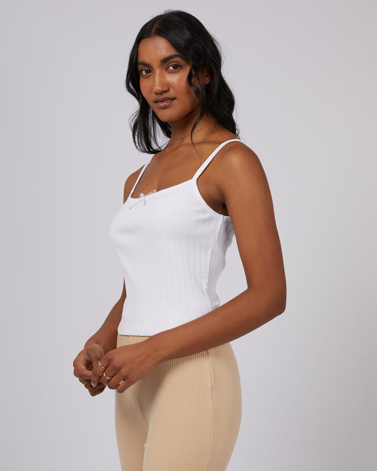 All About Eve-Caprice Tank White-Edge Clothing
