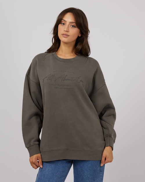 All About Eve-Classic Crew Charcoal-Edge Clothing
