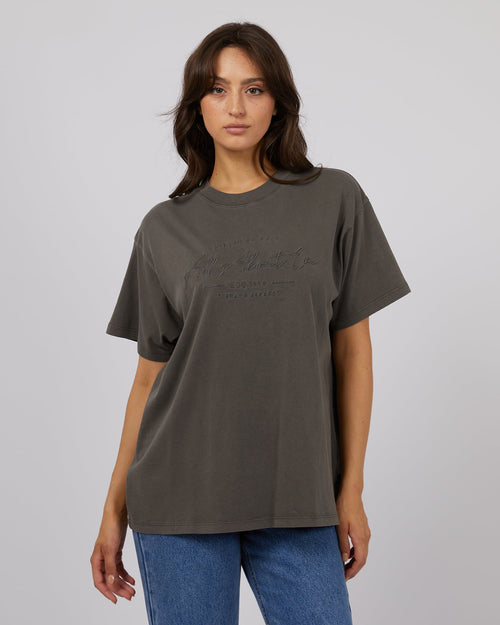 All About Eve-Classic Tee Charcoal-Edge Clothing